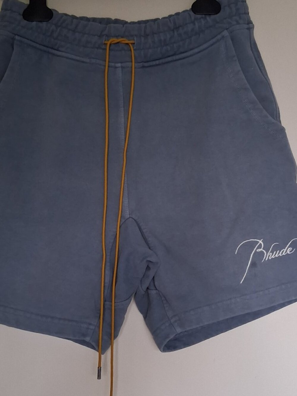 Rhude French terry shorts in light blue